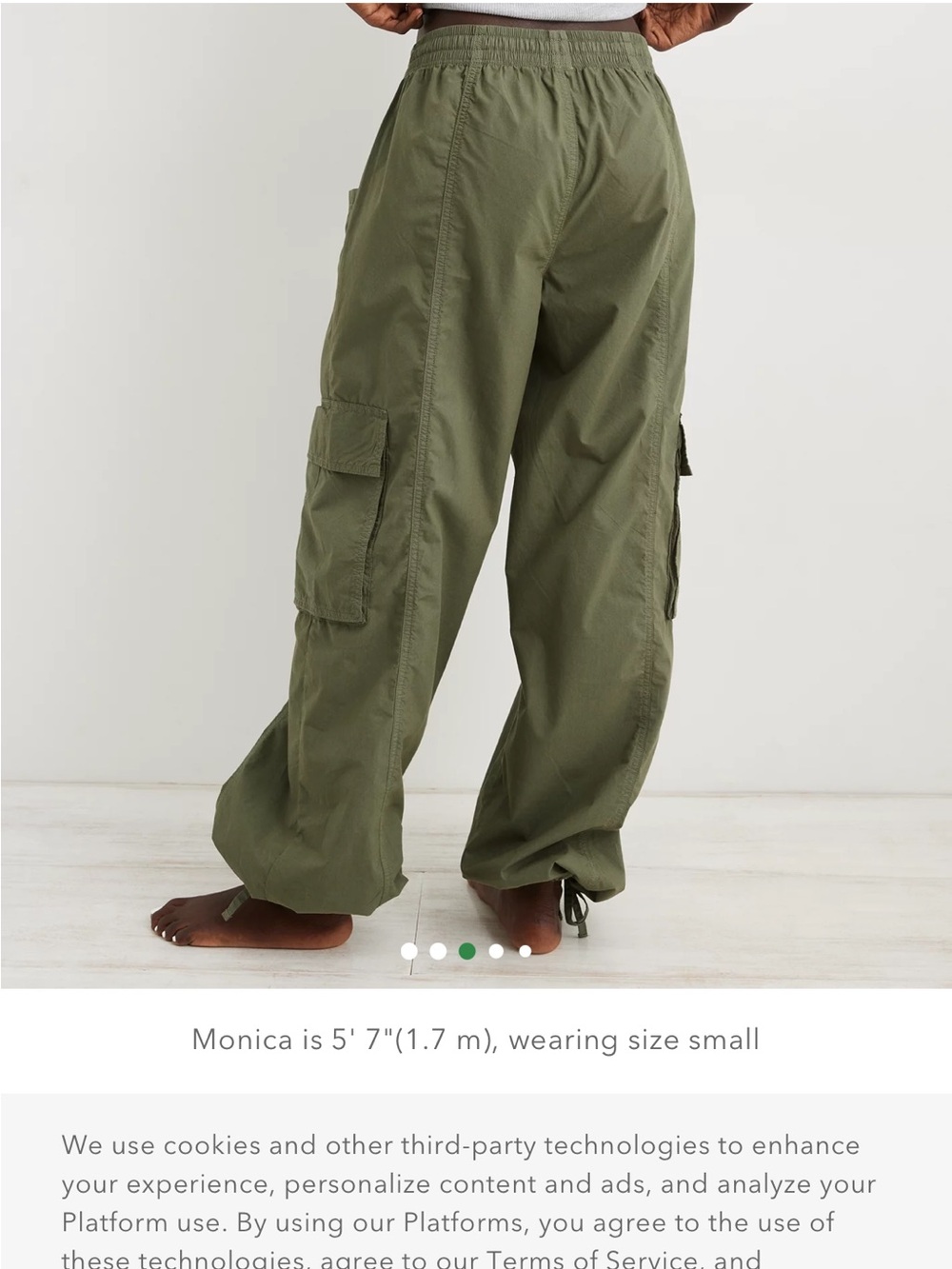 Aerie High Waisted Go-For-It Baggy Cargo Pant small excellent condition - Picture 12 of 13